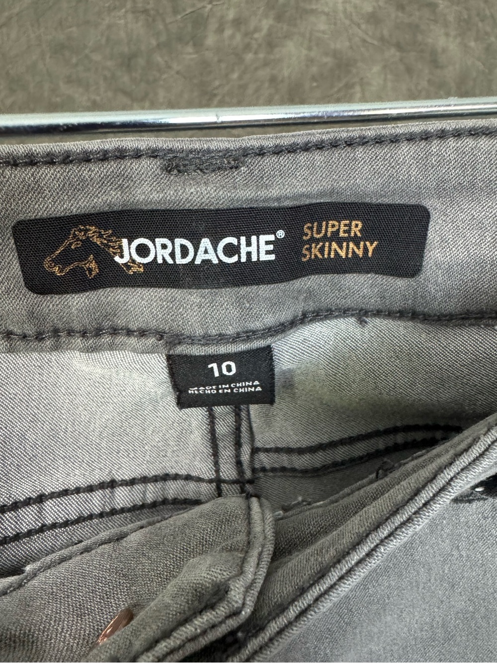Jordache Super Skinny Gray Jeans Women’s Size 10 Stretch Denim - Picture 5 of 9